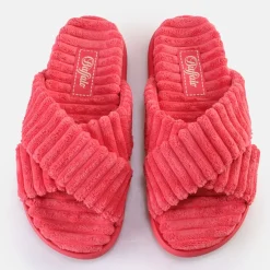 Online BUFFALO Rey Cross Claquettes De Piscine A Plateforme Veganes Hot Pink Rose Vif