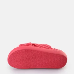 Online BUFFALO Rey Cross Claquettes De Piscine A Plateforme Veganes Hot Pink Rose Vif