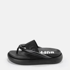 Cheap BUFFALO Rey Flip Sandales A Plateforme Veganes Noir