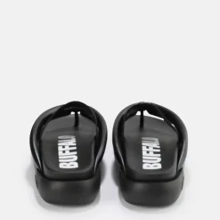 Cheap BUFFALO Rey Flip Sandales A Plateforme Veganes Noir