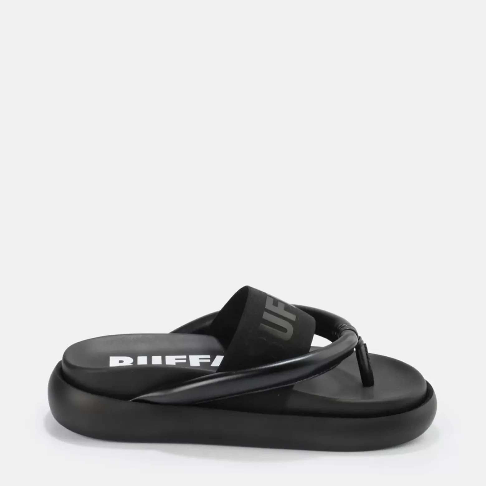 Cheap BUFFALO Rey Flip Sandales A Plateforme Veganes Noir
