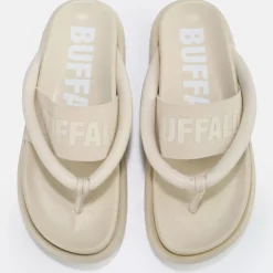 New BUFFALO Rey Flip Sandales A Plateforme Veganes Coloris Creme