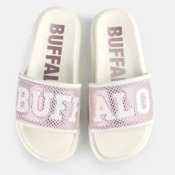Shop BUFFALO Rey Mules Veganes Blanc-Mauve Violet