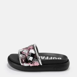 Online BUFFALO Rey Mules Veganes-Argente Noir