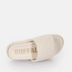 Online BUFFALO Rey Quilt 2 Claquettes De Piscine A Plateforme Veganes Creme