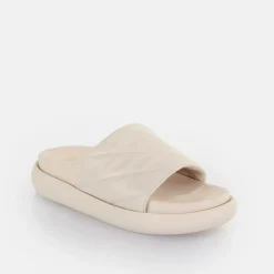 Online BUFFALO Rey Quilt 2 Claquettes De Piscine A Plateforme Veganes Creme