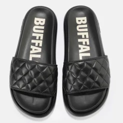 Fashion BUFFALO Rey Quilt Mules Veganes Noir