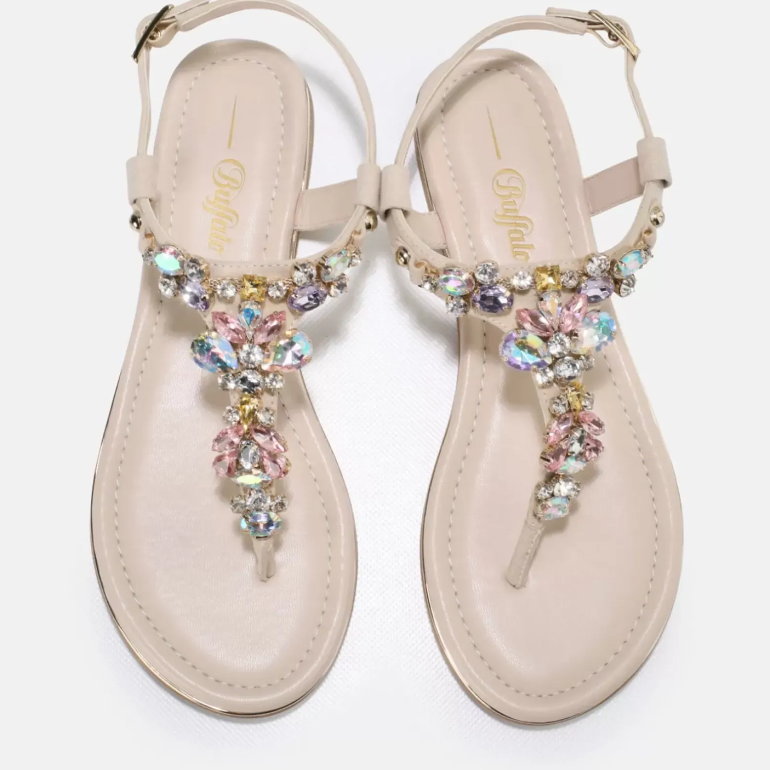 New BUFFALO Rhonda Sandales Veganes Beige