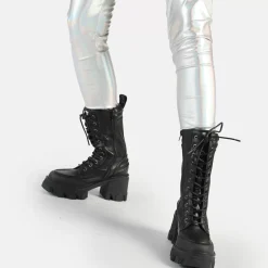 Outlet BUFFALO Riot Lace Hi Bottines Vegan Noir