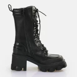 Outlet BUFFALO Riot Lace Hi Bottines Vegan Noir