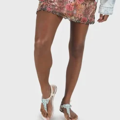 Sale BUFFALO Rosalie Sandales Plates Veganes Similicuir Suede/Vert Clair Beige