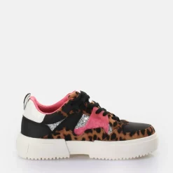 Cheap BUFFALO Rse V2 Baskets Basses Vegan Leopard/Noir/Rose Rose Vif