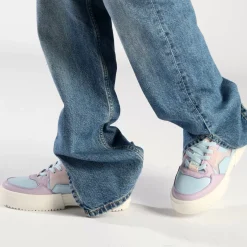 Cheap BUFFALO Rse V2 Baskets Basses Vegan Violet/Bleu Clair Bleu/Mauve