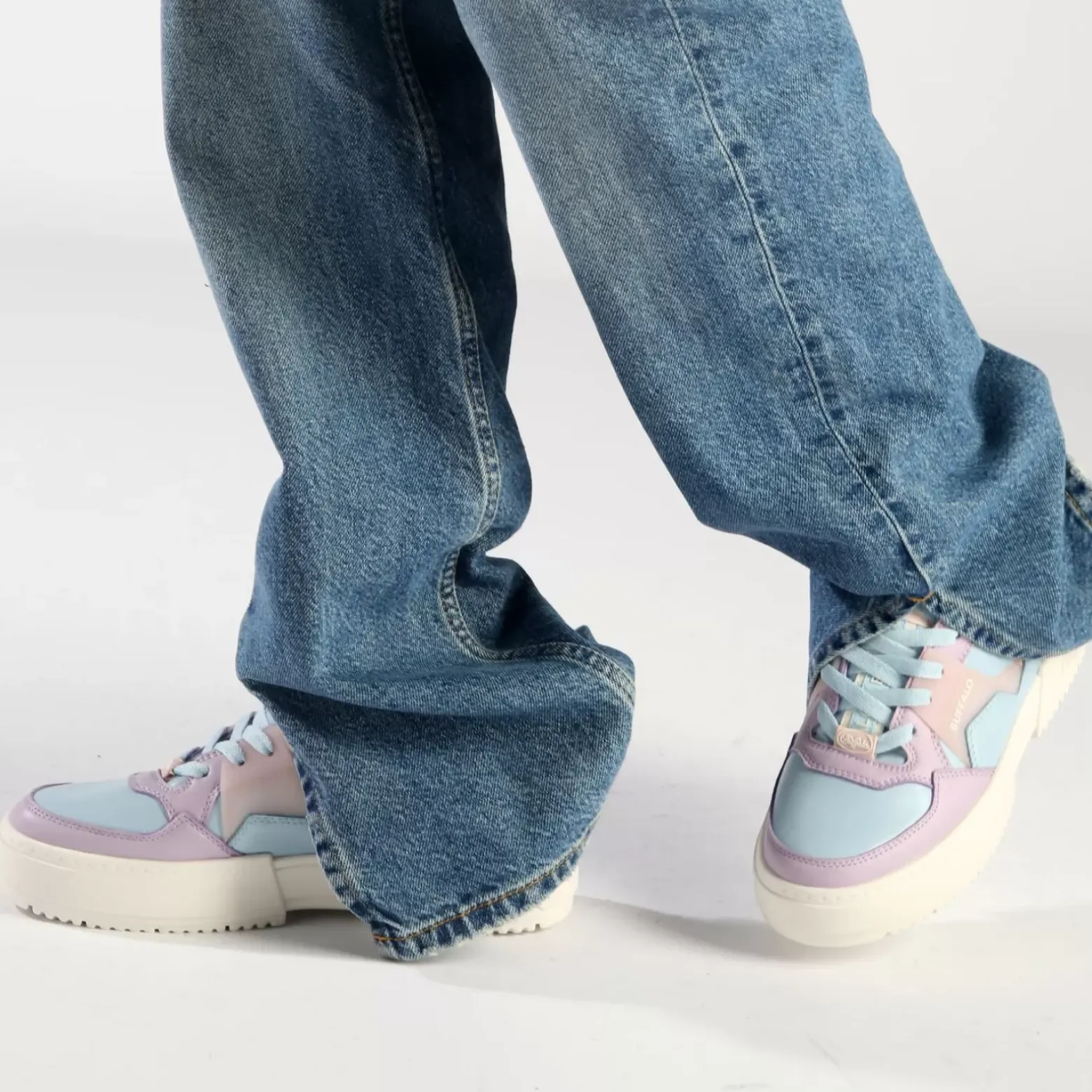 Cheap BUFFALO Rse V2 Baskets Basses Vegan Violet/Bleu Clair Bleu/Mauve
