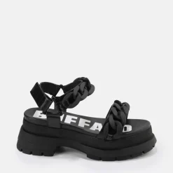 Best BUFFALO Rude Chain Sandales A Plateforme Veganes Noir
