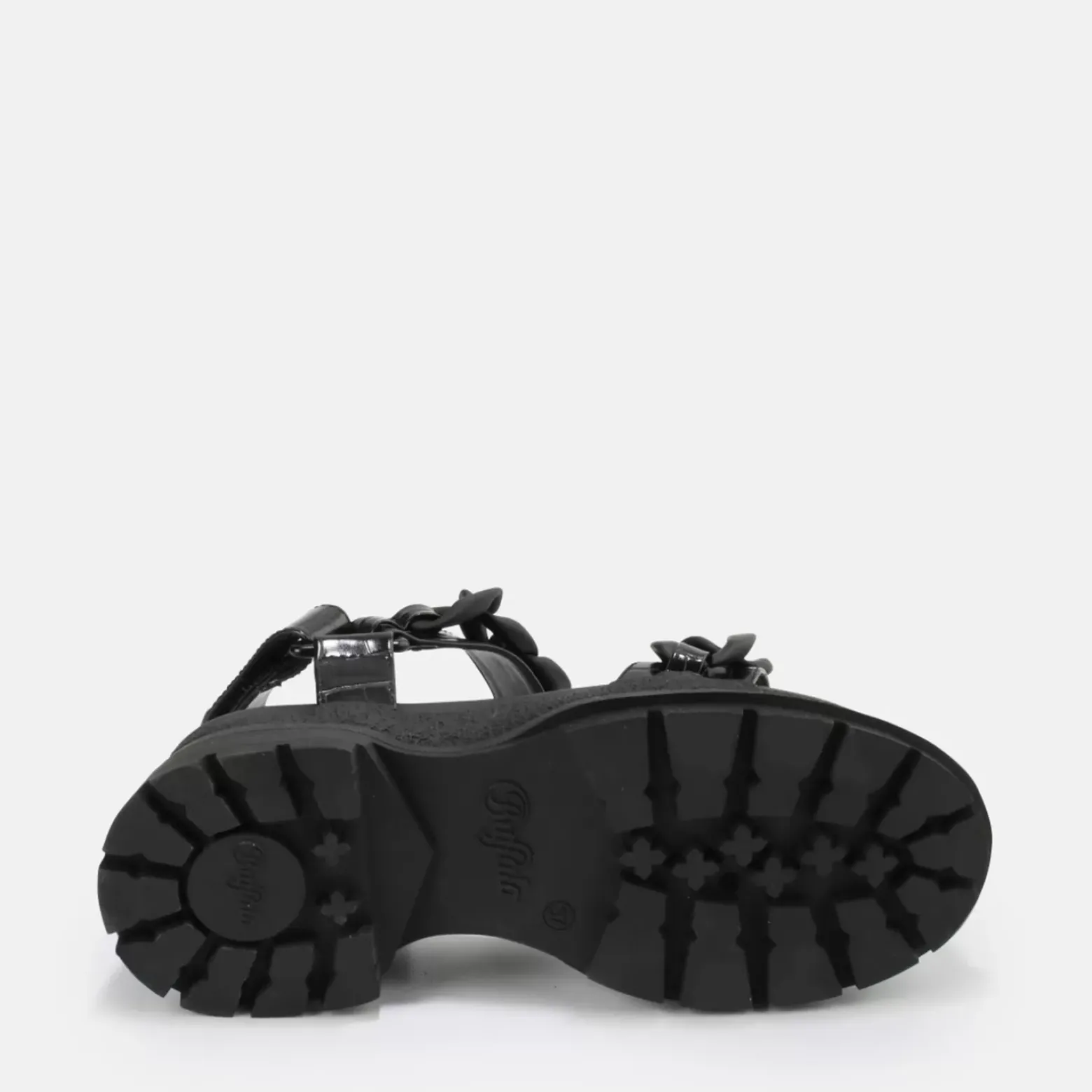 Best BUFFALO Rude Chain Sandales A Plateforme Veganes Noir