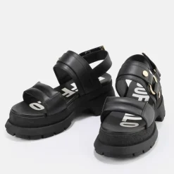 Discount BUFFALO Rude Ring Sandales A Plateforme Veganes Noir