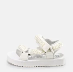 Cheap BUFFALO Sage Pearl Sandales A Plateforme Veganes Blanc