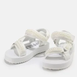 Cheap BUFFALO Sage Pearl Sandales A Plateforme Veganes Blanc