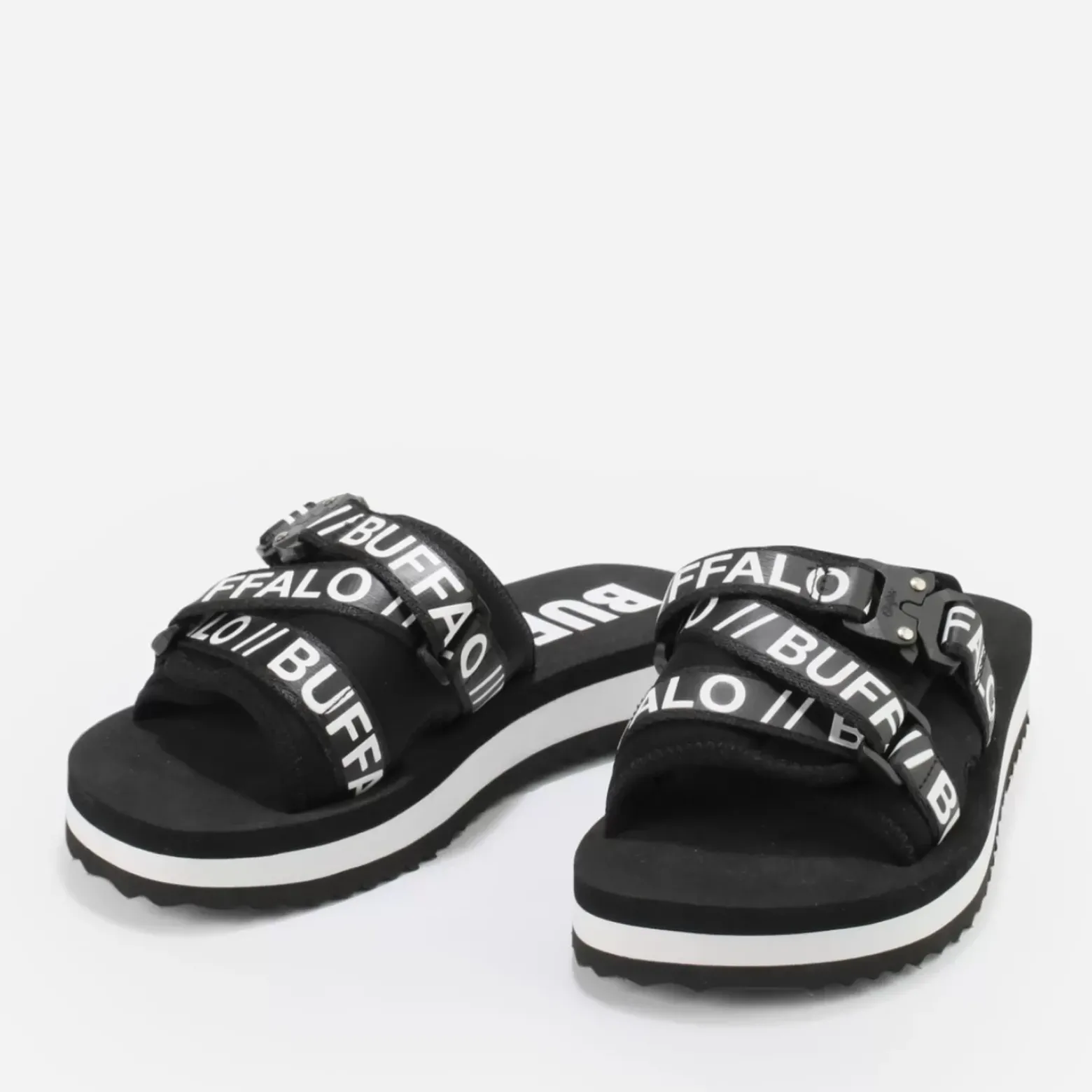 Online BUFFALO Sage Slide Sandales A Plateforme Veganes Noir
