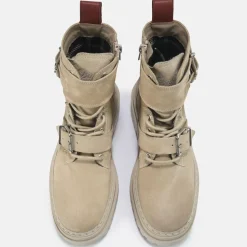 New BUFFALO Sari Bottines Cheville Cuir Suede Beige Multicolore