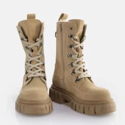 Shop BUFFALO Scape Laceup Hi Warm Bottines Creme