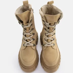 Shop BUFFALO Scape Laceup Hi Warm Bottines Creme