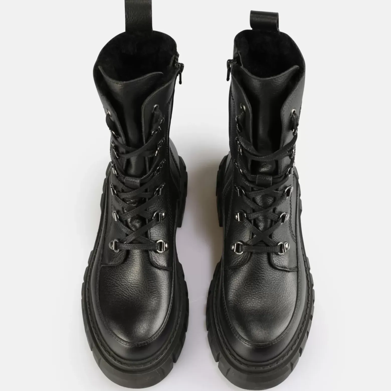 Hot BUFFALO Scape Laceup Hi Warm Bottines Noir