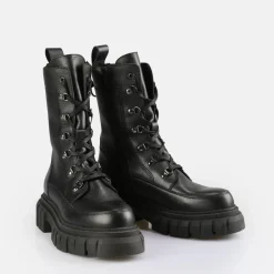 Hot BUFFALO Scape Laceup Hi Warm Bottines Noir