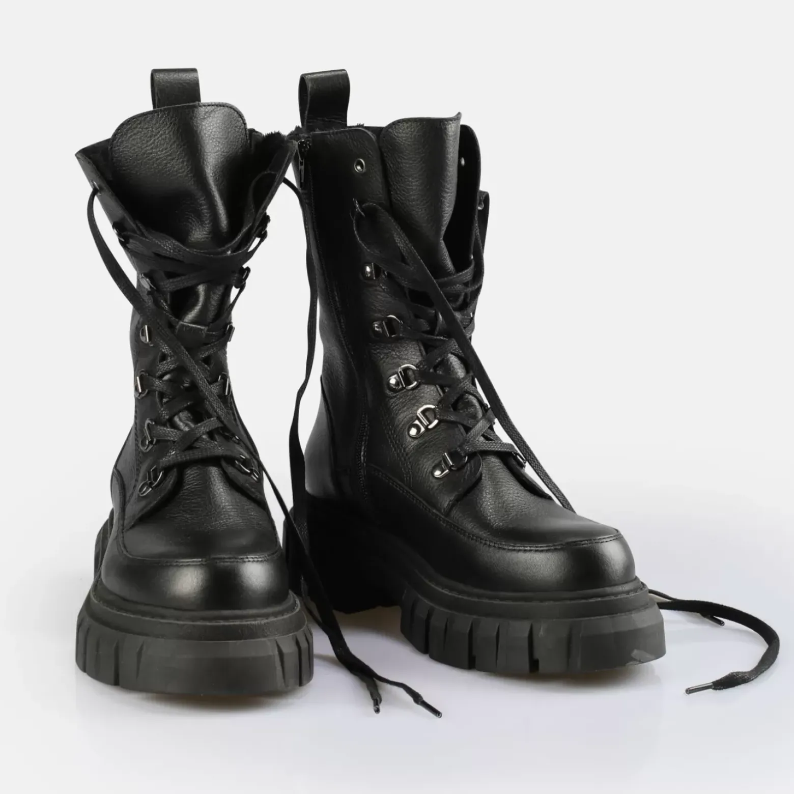 Hot BUFFALO Scape Laceup Hi Warm Bottines Noir