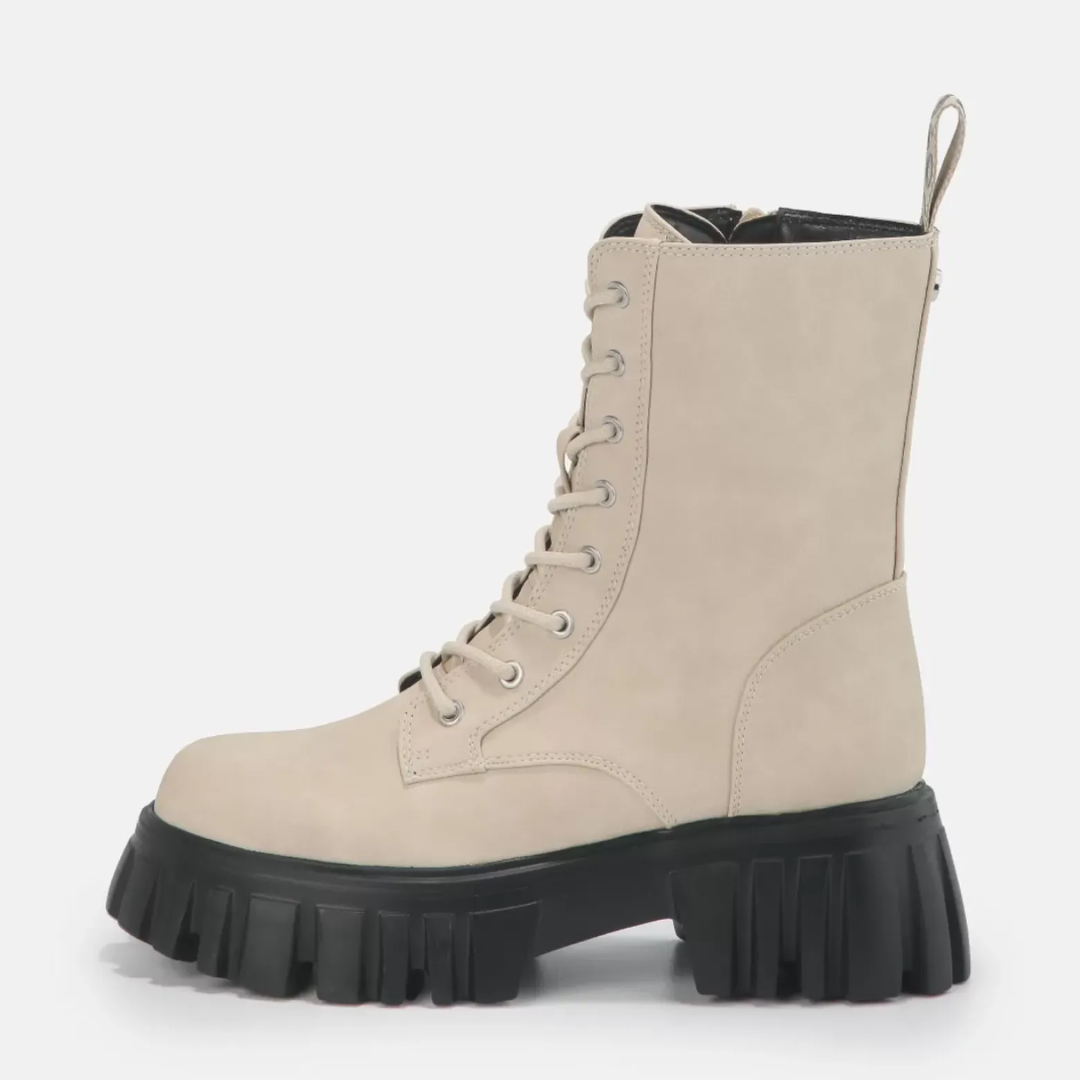 Discount BUFFALO Selen Bottines Cheville Plates Veganes Creme