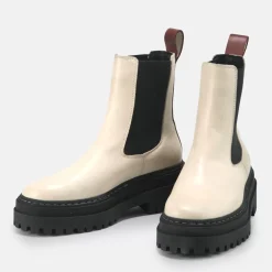 Cheap BUFFALO Serena Bottines Cheville Cuir Veau Beige Multicolore