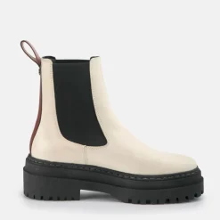 Cheap BUFFALO Serena Bottines Cheville Cuir Veau Beige Multicolore