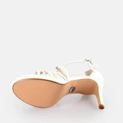 New BUFFALO Serena Bow Sandales A Talon Veganes Blanc