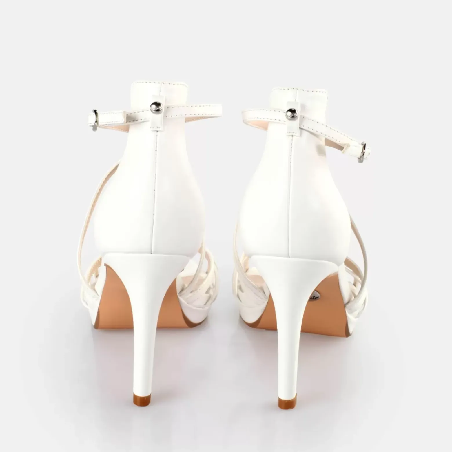 New BUFFALO Serena Bow Sandales A Talon Veganes Blanc