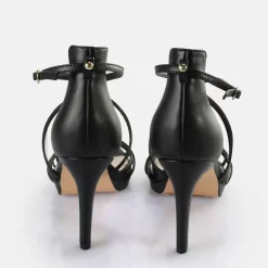 Clearance BUFFALO Serena Bow Sandales A Talon Veganes Noir