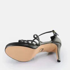 Clearance BUFFALO Serena Bow Sandales A Talon Veganes Noir