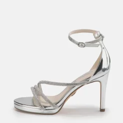 Discount BUFFALO Serena Shine Sandales A Talon Blanc Argent