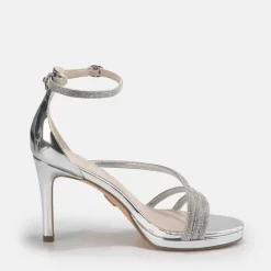 Discount BUFFALO Serena Shine Sandales A Talon Blanc Argent