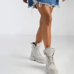 Cheap BUFFALO Shade Laceup Hi Warm Bottines Gris