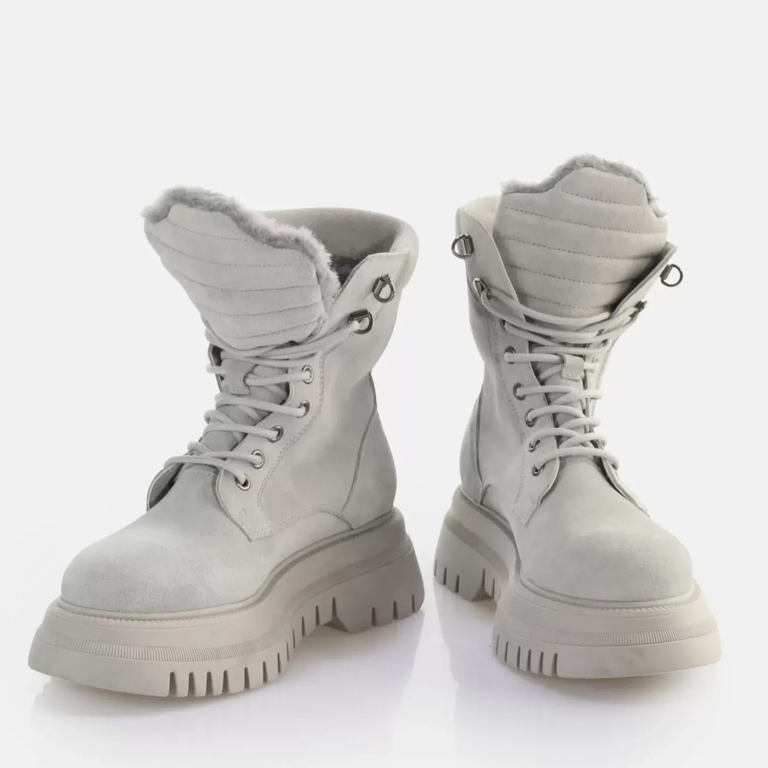 Cheap BUFFALO Shade Laceup Hi Warm Bottines Gris