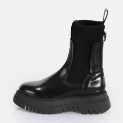 Clearance BUFFALO Shade Sock Chelsea Bottines Noir