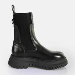 Clearance BUFFALO Shade Sock Chelsea Bottines Noir