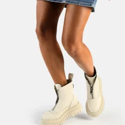Hot BUFFALO Shade Zip Mid Bottines Creme