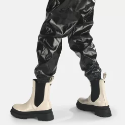 Hot BUFFALO Simona Bottines Plates Veganes Creme Aspect Croco Blanc