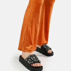 Fashion BUFFALO Sky Diamond Mules Plateforme Veganes Noir