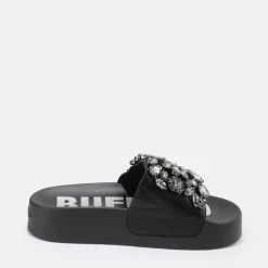 Fashion BUFFALO Sky Diamond Mules Plateforme Veganes Noir