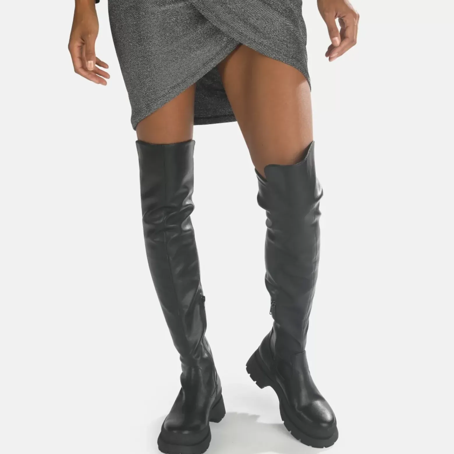 Store BUFFALO Sofia Bottes Plates Veganes Noir