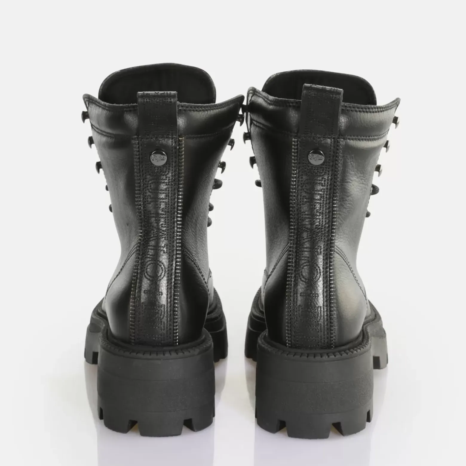 Best Sale BUFFALO Square Laceup Mid Bottines Noir