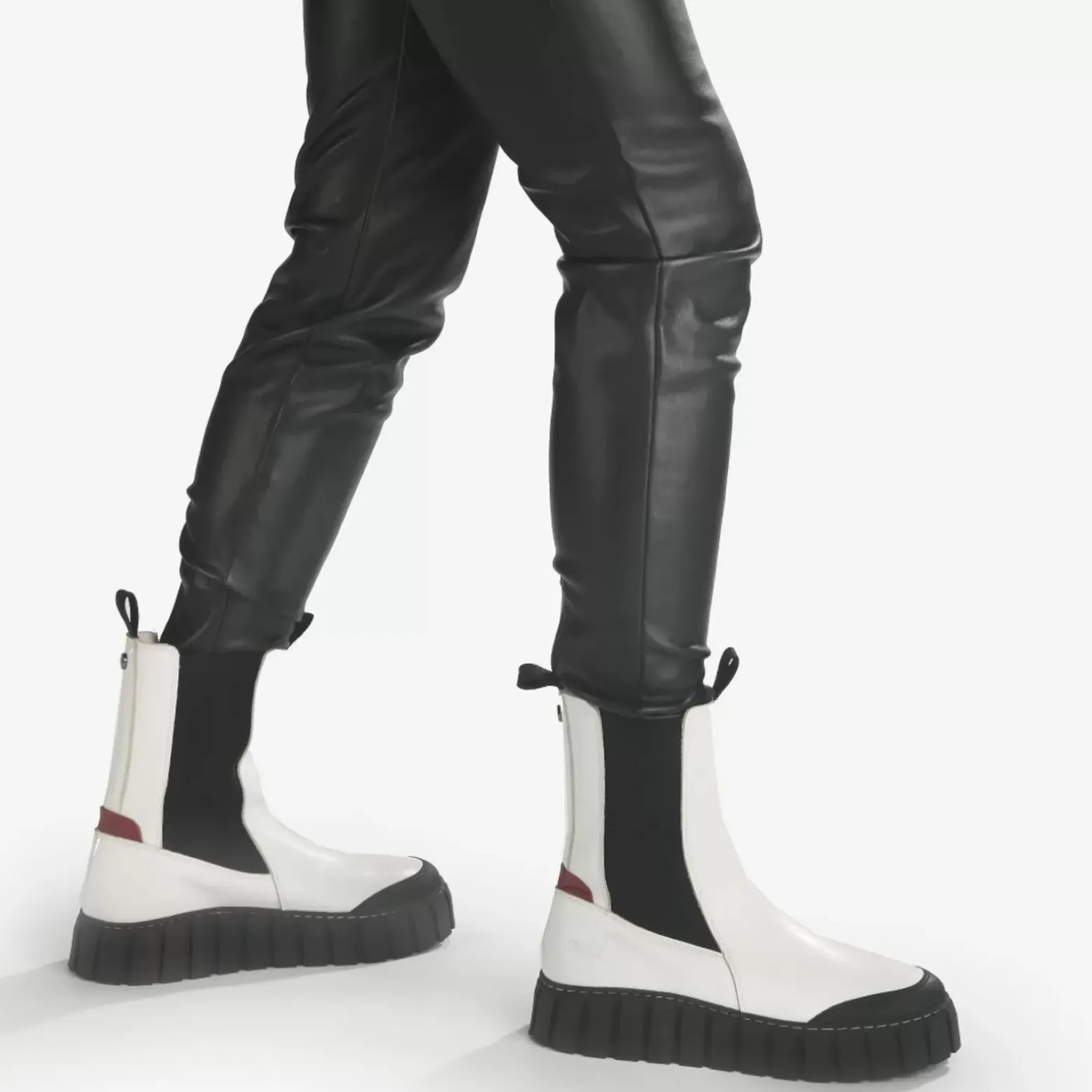 Sale BUFFALO Sunday Bottes Cuir Blanc